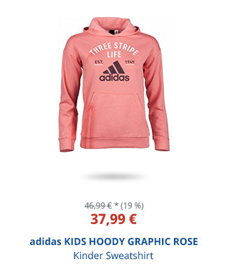 adidas KIDS HOODY GRAPHIC ROSE