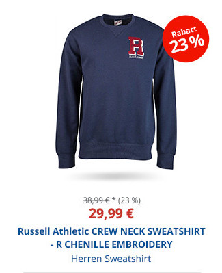 Russell Athletic CREW NECK SWEATSHIRT - R CHENILLE EMBROIDERY