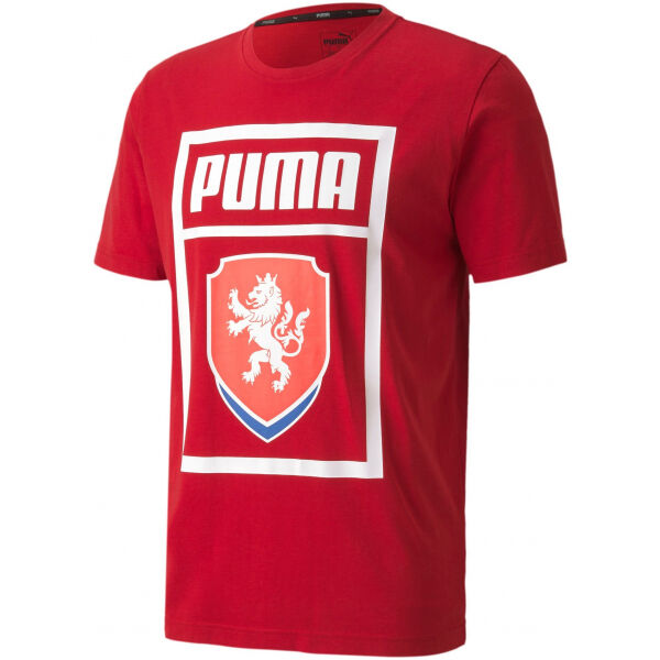 Puma FACR PUMA DNA TEE Pánské Fotbalové Triko, červená, Veľkosť M