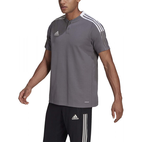 Adidas TIRO 21 POLO SHIRT Pánské Fotbalové Triko, šedá, Veľkosť XS