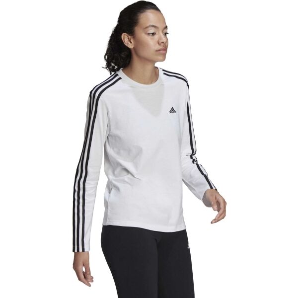 Adidas 3-STRIPES LONGSLEEVE TEE Dámské Tričko S Dlouhým Rukávem, Bílá, Veľkosť S