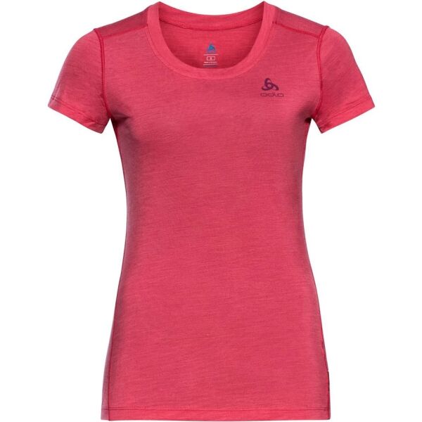 E-shop Odlo MERINO 130 BI TOP CREW NECK S/S Dámské tričko s krátkým rukávem, růžová, velikost