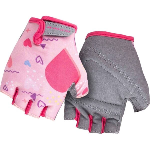 Arcore LUKE Dívčí cyklistické rukavice, růžová, velikost