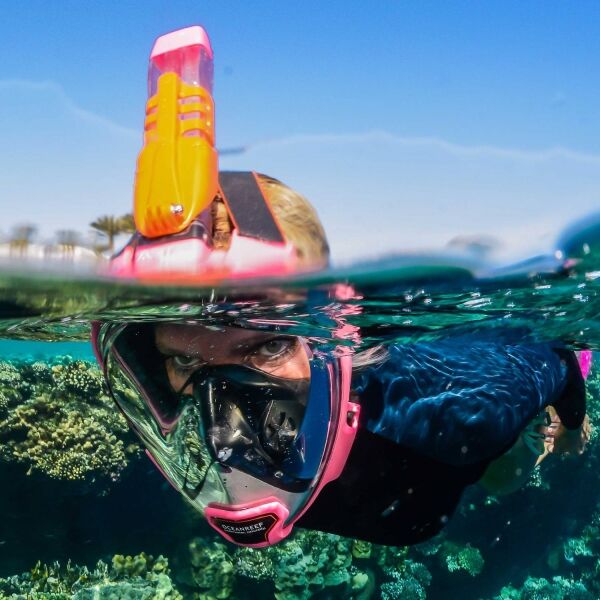 Ocean Reef ARIA QR + CAMERA HOLDER Šnorchlovací Maska, Růžová, Veľkosť M/L