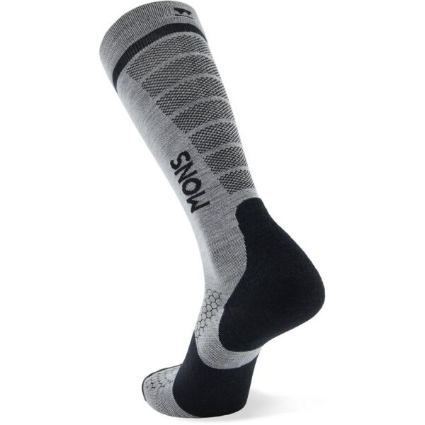 MONS ROYALE PRO LITE MERINO SNOW SOCK Unisex Lyžařské Merino Ponožky, šedá, Veľkosť XL
