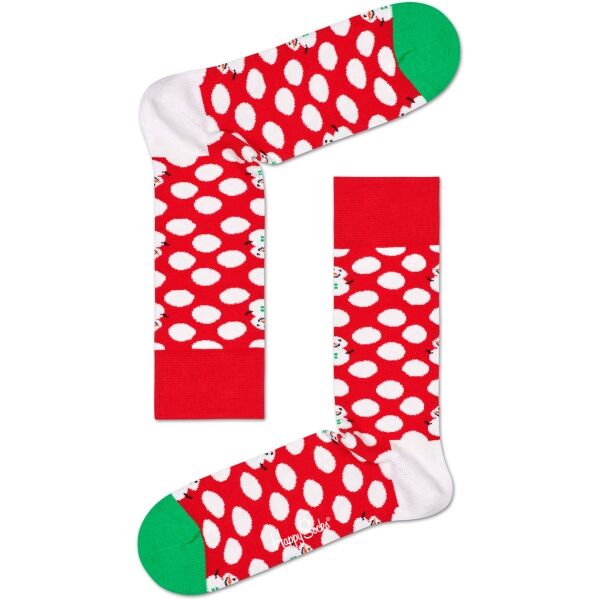 HAPPY SOCKS BIG DOT SNOWMAN Klasické Ponožky, červená, Veľkosť 36-40