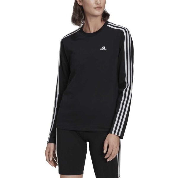 Adidas 3-STRIPES LONG SLEEVE TEE Dámské Tričko, černá, Veľkosť XL