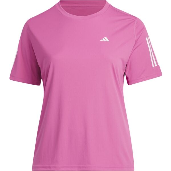 E-shop adidas OWN THE RUN TEE Dámské běžecké tričko v plus size, růžová, velikost