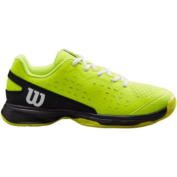 E-shop Wilson RUSH PRO ACE JR 4.0 Juniorská chlapecká tenisová obuv, reflexní neon, velikost 37 2/3