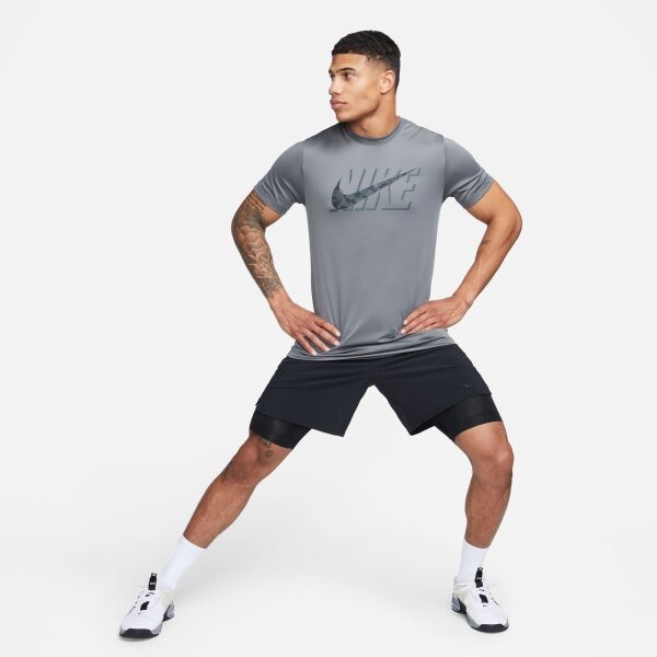 Nike DRI-FIT Pánské Tréninkové Tričko, šedá, Veľkosť XL
