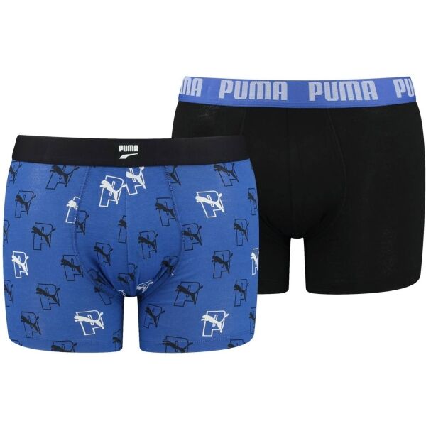 Puma MEN CAT AOP BOXER 2P Pánské Boxerky, Modrá, Veľkosť M