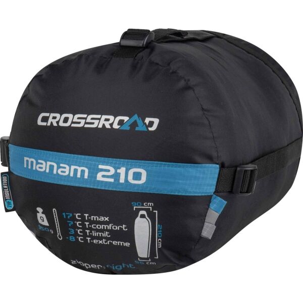 Crossroad MANAM XL Spací Pytel, Modrá, Veľkosť 210 Cm - Pravý Zip