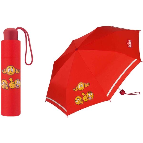 SCOUT EMOJI Dětský Skládací Deštník, červená, Veľkosť UNI