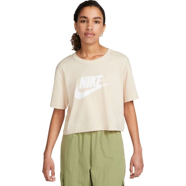 Nike SPORTSWEAR ESSENTIAL ICON FUTURA Dámské Tričko, Béžová, Veľkosť XL