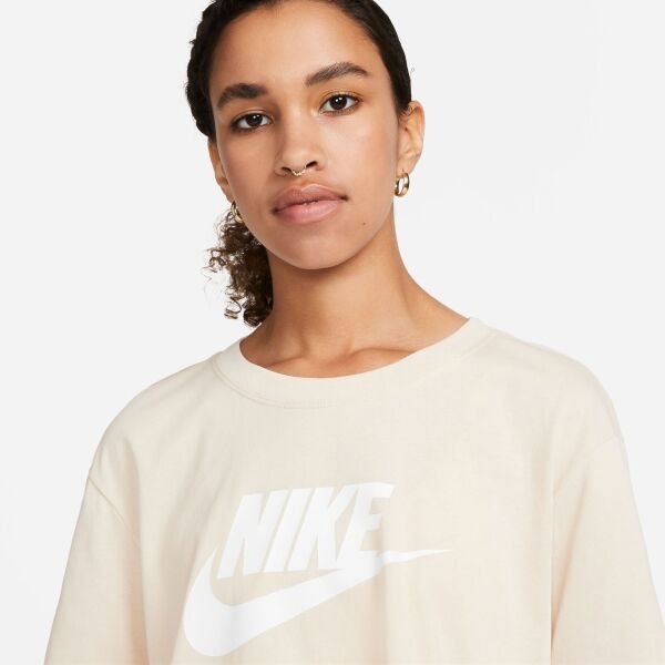Nike SPORTSWEAR ESSENTIAL ICON FUTURA Dámské Tričko, Béžová, Veľkosť XL
