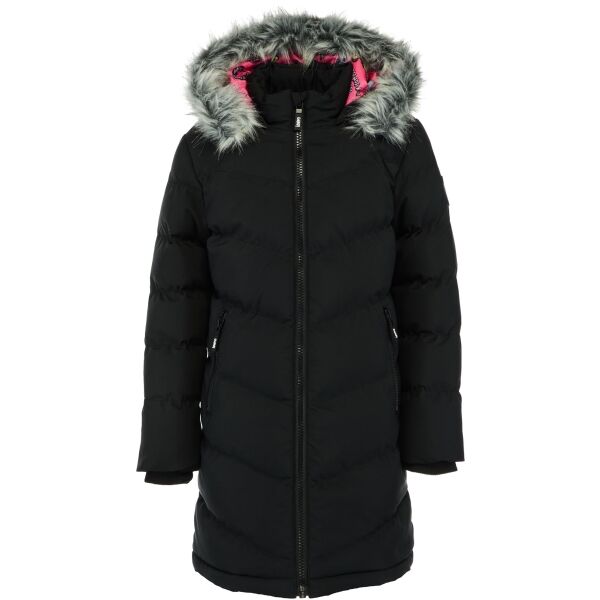 Lewro ZAZA Dívčí Zimní Kabát, černá, Veľkosť 128-134