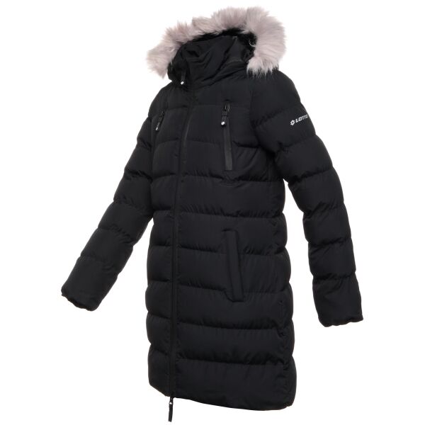 Lotto LORNIE Dívčí Prošívaný Zimní Kabát, černá, Veľkosť 128-134