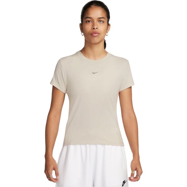Nike SPORTSWEAR CHILL KNIT Dámské tričko, béžová, velikost
