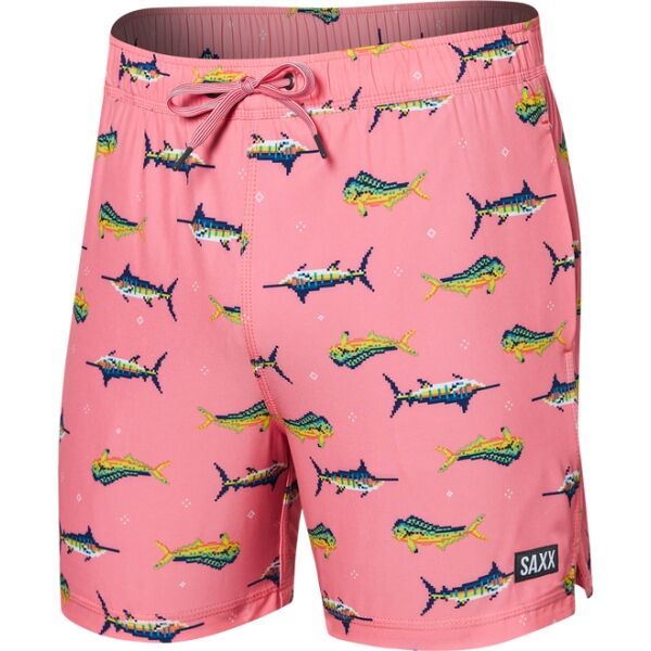 SAXX OH BUOY 2N1 Pánské plavecké šortky, růžová, velikost