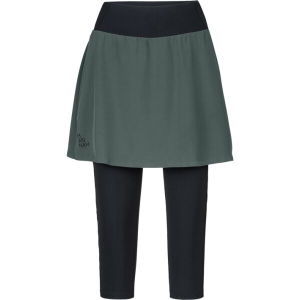 Hannah LISA SKIRT Dámská sukně se 3/4 legínami, tmavě zelená, velikost