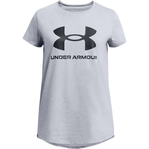 Under Armour LIVE SPORTSTYLE GRAPHIC SS Dívčí triko, šedá, velikost