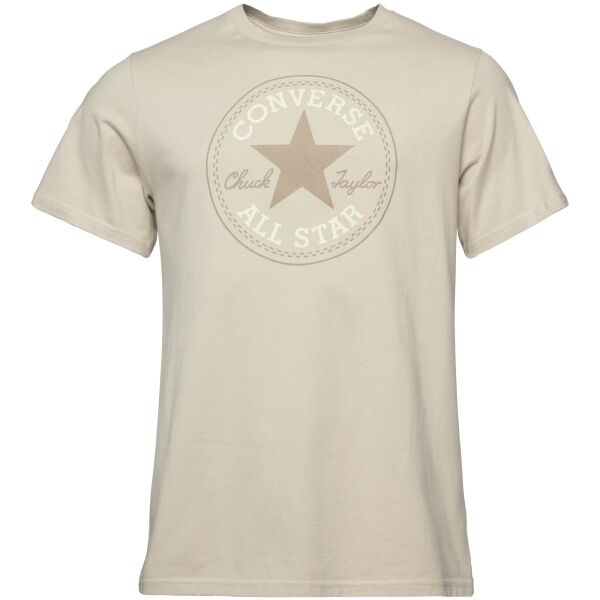 Converse STANDARD FIT CENTER FRONT CHUCK PATCH CORE TEE Unisexové tričko, béžová, velikost