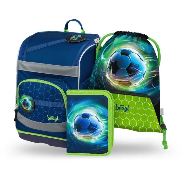 BAAGL 3 SET ZIPPY PLUS FOTBALOVÝ MÍČ Školní set, modrá, velikost