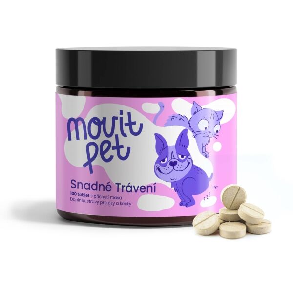 MOVIT ENERGY MOVIT PET SNADNÉ TRÁVENÍ, 100 TABLET S PŘÍCHUTÍ MASA Podpora trávení zvířat, , velikost