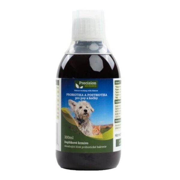 PRECIZNÍ MIKROBY PROBIOTIKA A POSTBIOTIKA PRO PSY A KOČKY 300ML Probiotika a postbiotika pro psy a kočky, , velikost