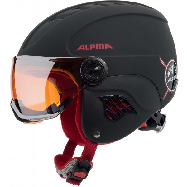 E-shop Alpina Sports CARAT LE VISOR HM Juniorská lyžařská helma, černá, velikost